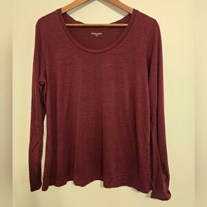 Eileen Fisher Silk Blend Long Sleeve Scoop Neck Tee / XL